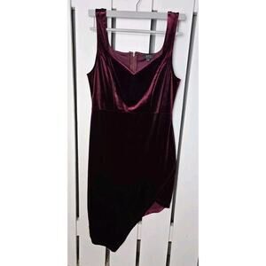 Privy Asymmetrical Purple Bodycon Sweetheart Velvet Witchy Dress Whimsigoth L